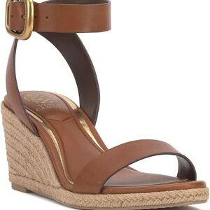 Vince Camuto Felia Espadrille Wedge Sandals Size 8 Brown Leather NWOB